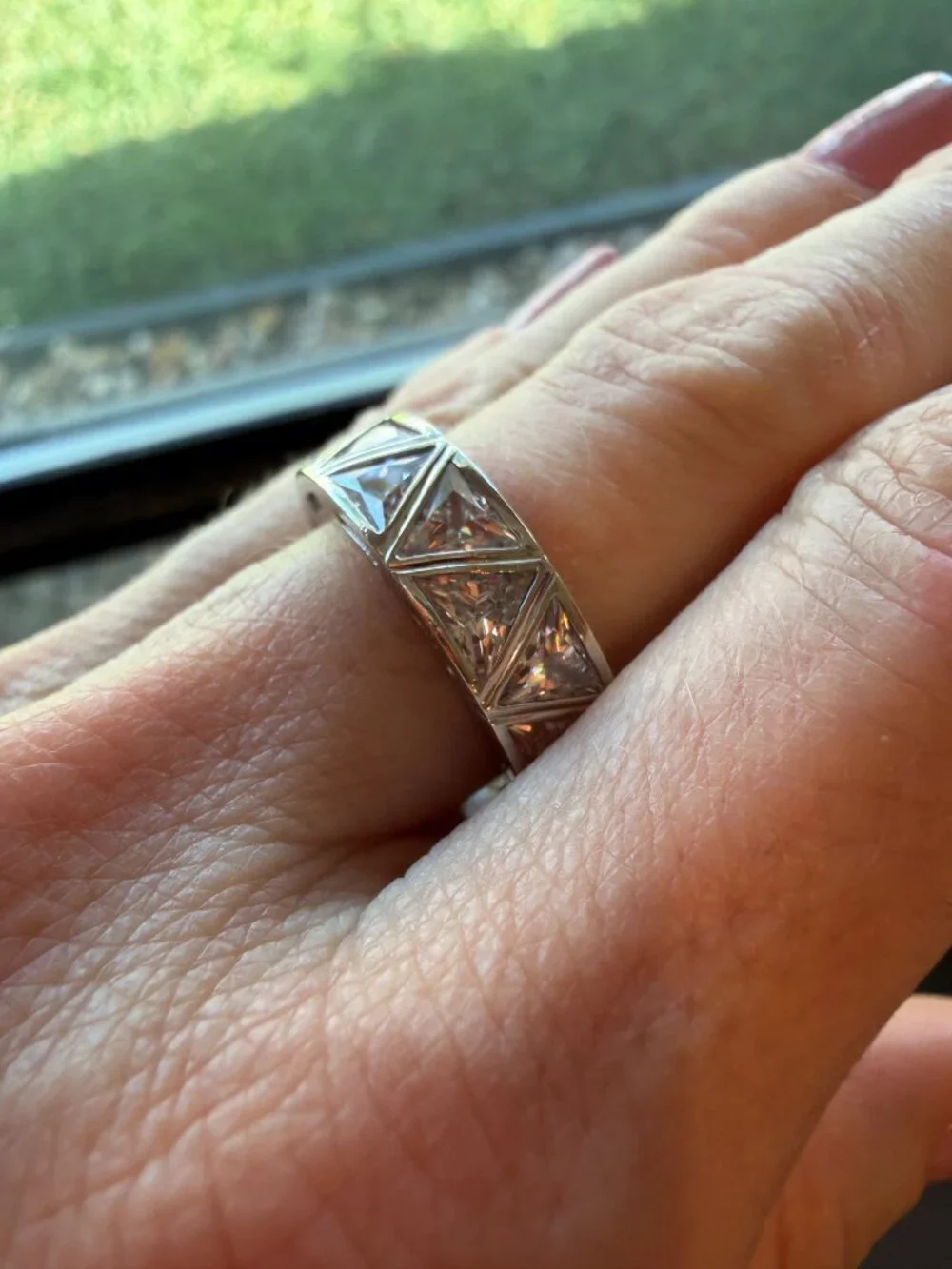 Radiance by Absolute 925 Art Deco Trilliant-Cut Bezel Set Eternity Ring - 6